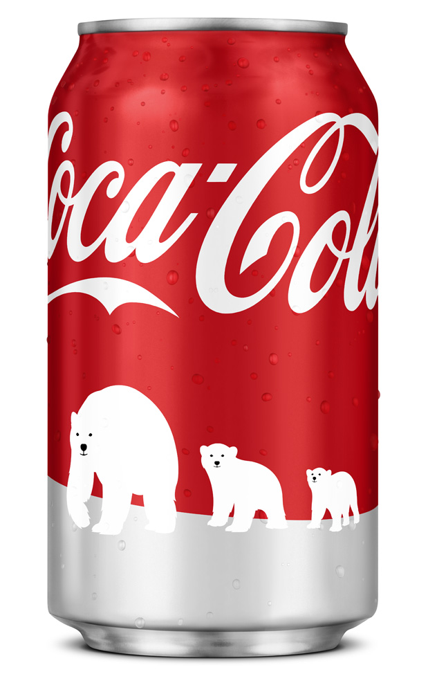 Eclectic Banana Polar Bear Coke Cans