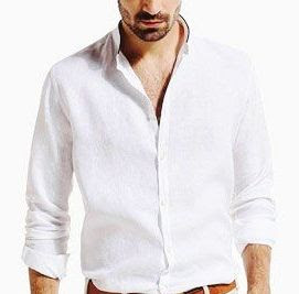 beige trousers matching shirt