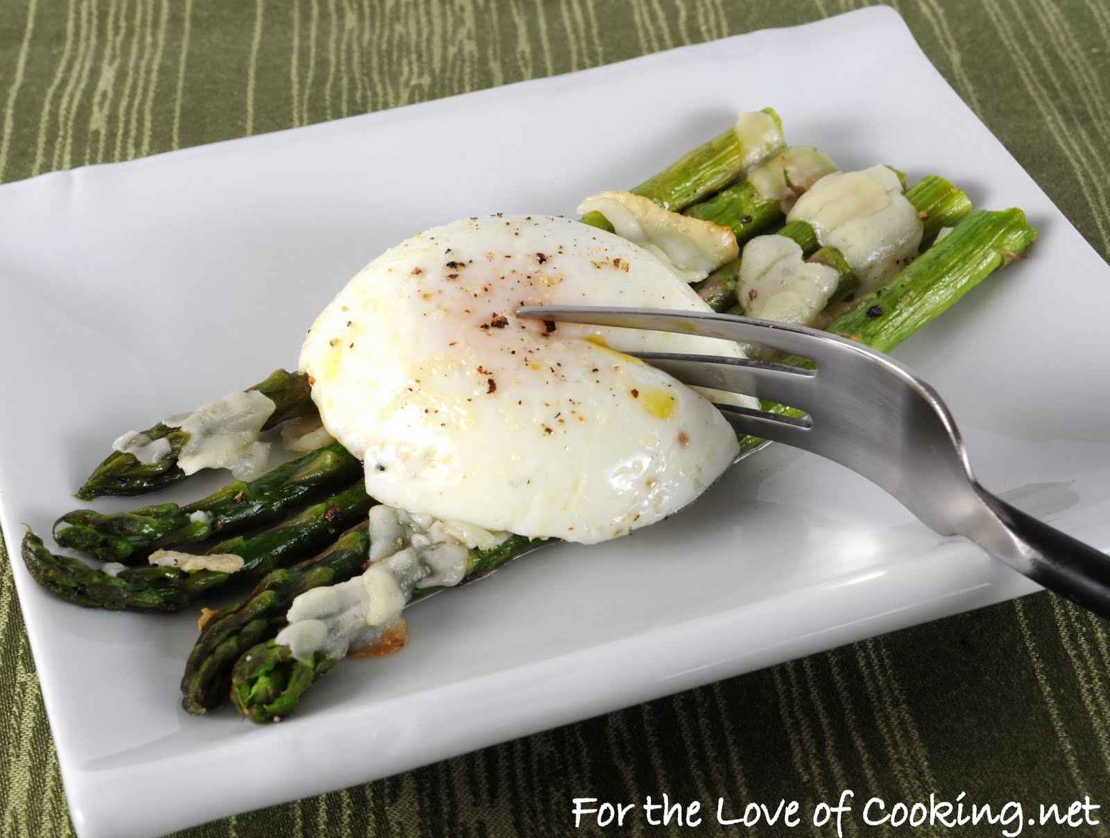 Parmesan Roasted Asparagus Topped with a Poached Egg For the Love of