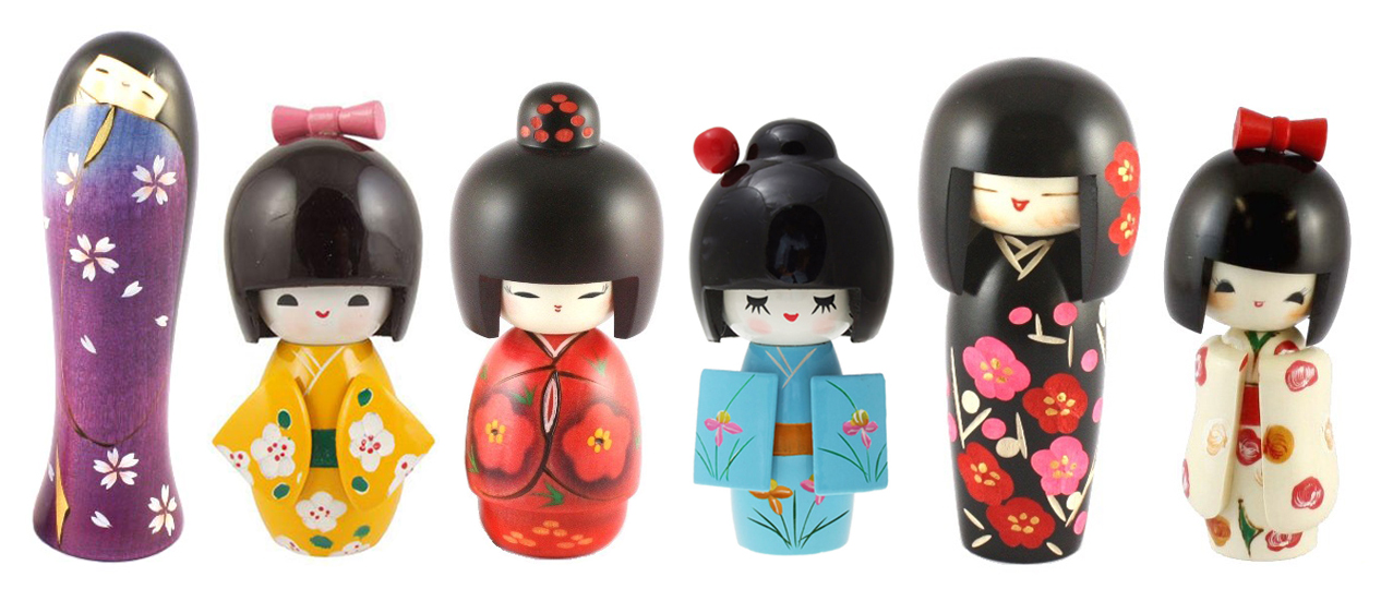 modern kokeshi dolls