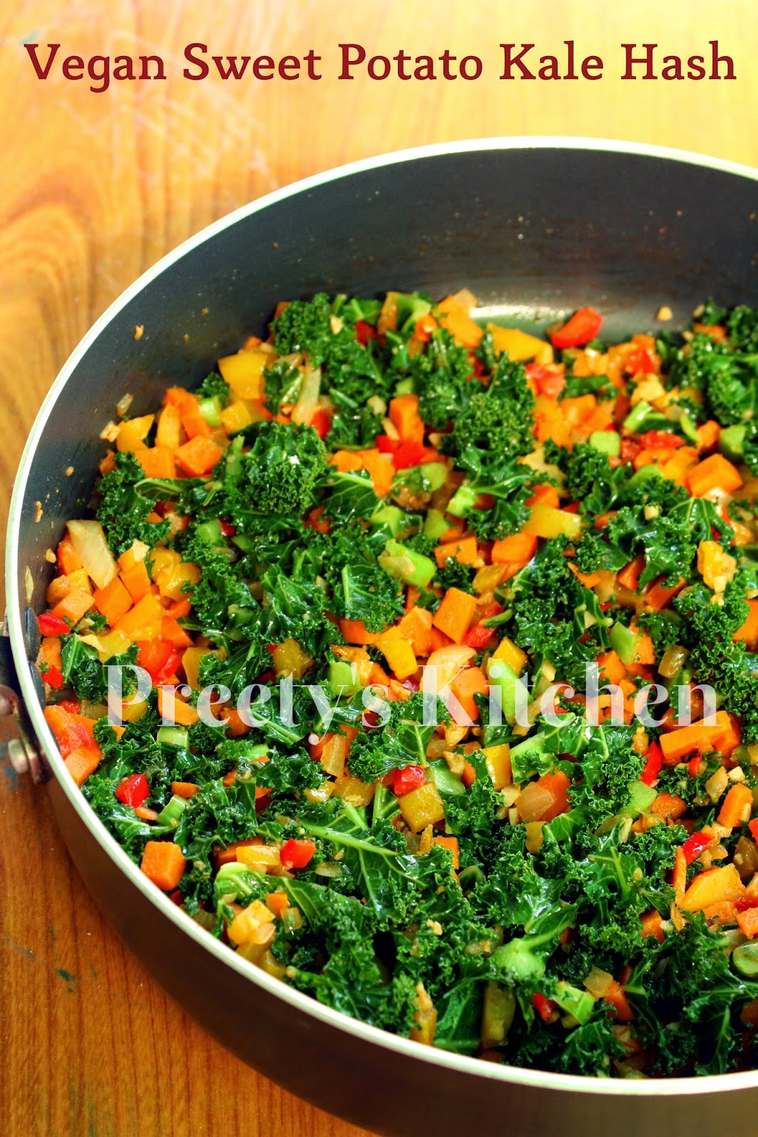 Preety's Kitchen Vegan Sweet Potato Kale Hash