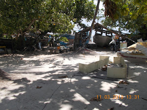 A View of "OMADHOO BOAT YARD" on East Coast of the Island.