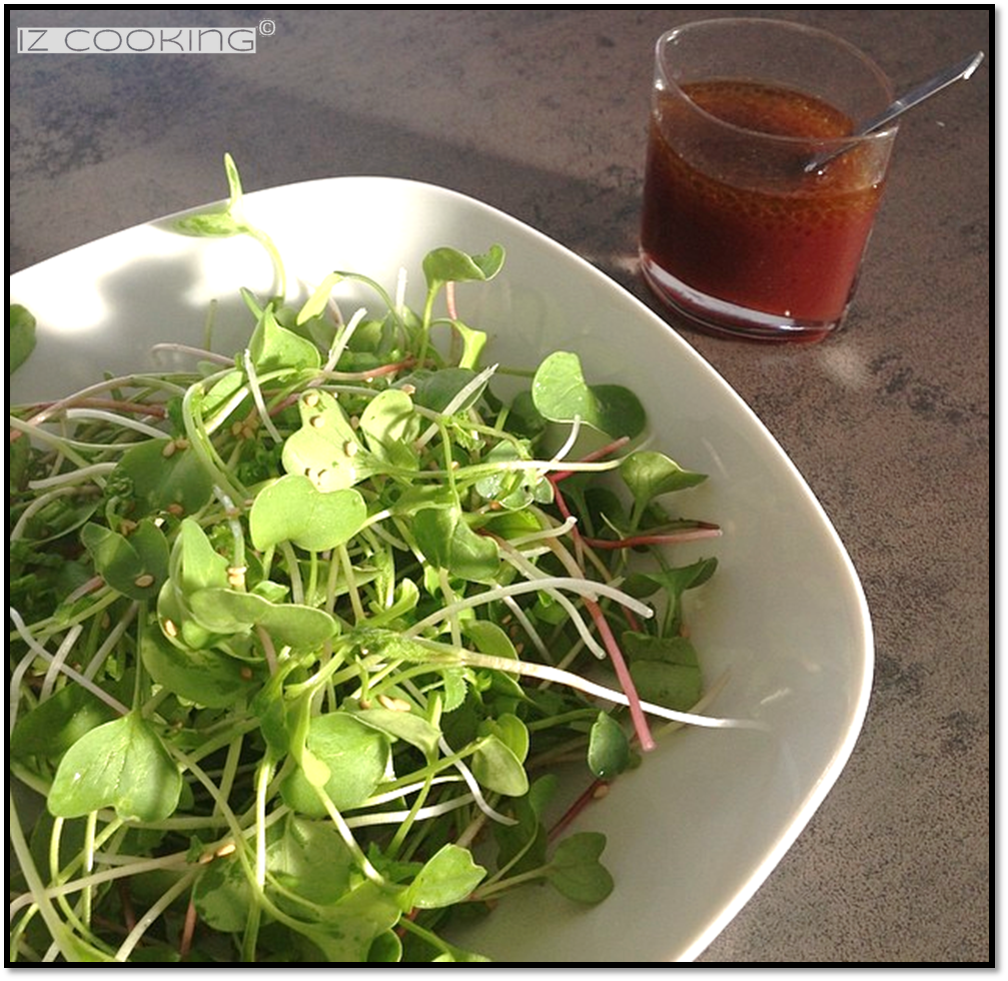 Pousses radis jardin vinaigrette framboise