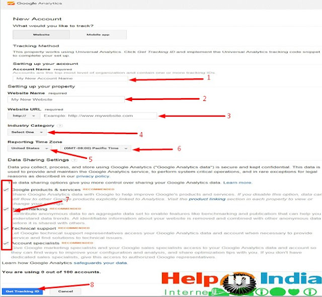 Google Analytics form Google Analytics form