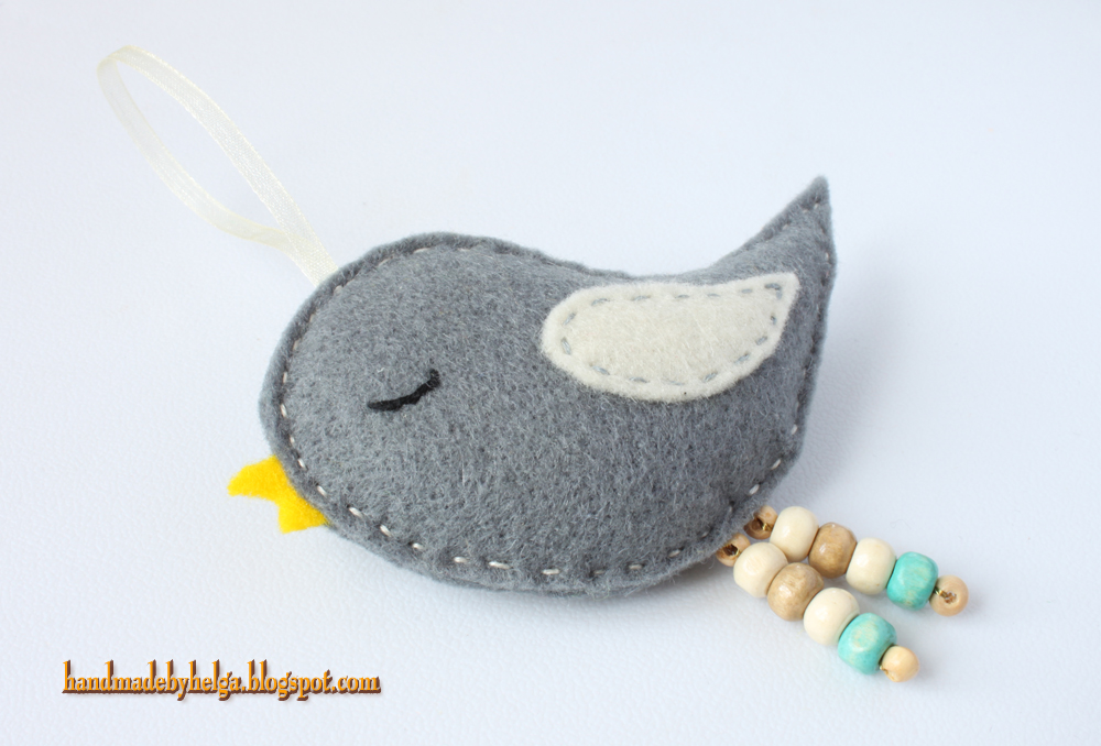 Handmade by Helga Felt Bird Ornaments