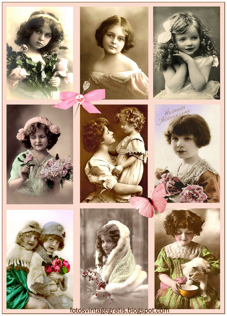 Imágenes vintage gratis / Free vintage images Fotos antiguas de niñas