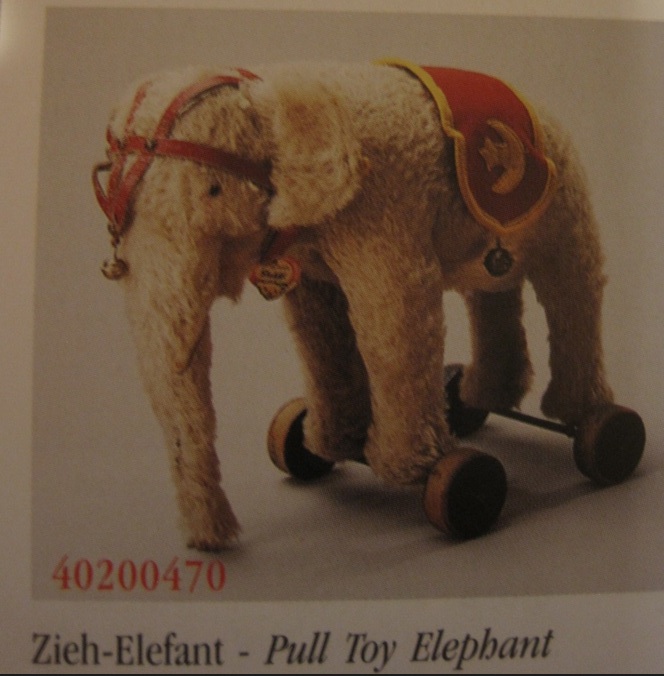 steiff elephant on wheels