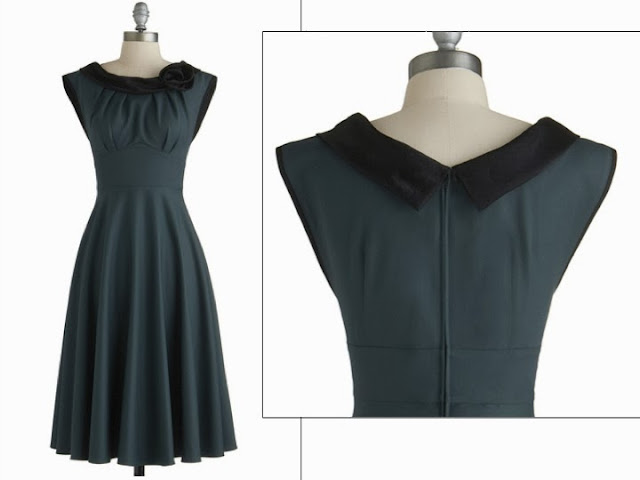 Emerald a-line dress, Modcloth