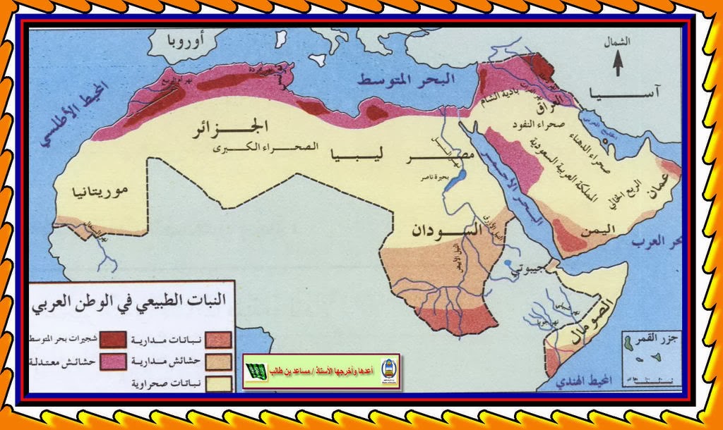خريطة النبات فى الوطن العربى خريطة النبات فى الوطن العربى