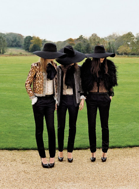 Models in Saint Laurent Paris Spring/Summer 2013 for British Vogue Models in Saint Laurent Paris Spring/Summer 2013 for British Vogue