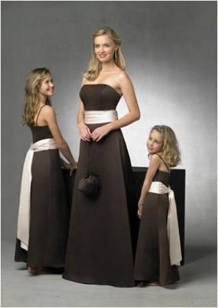 dresses bridesmaid brown chocolate dress pink flower bridesmaids bridal matching juniors gold champagne brides prom cream sash maids castle jaksflowergirldresses