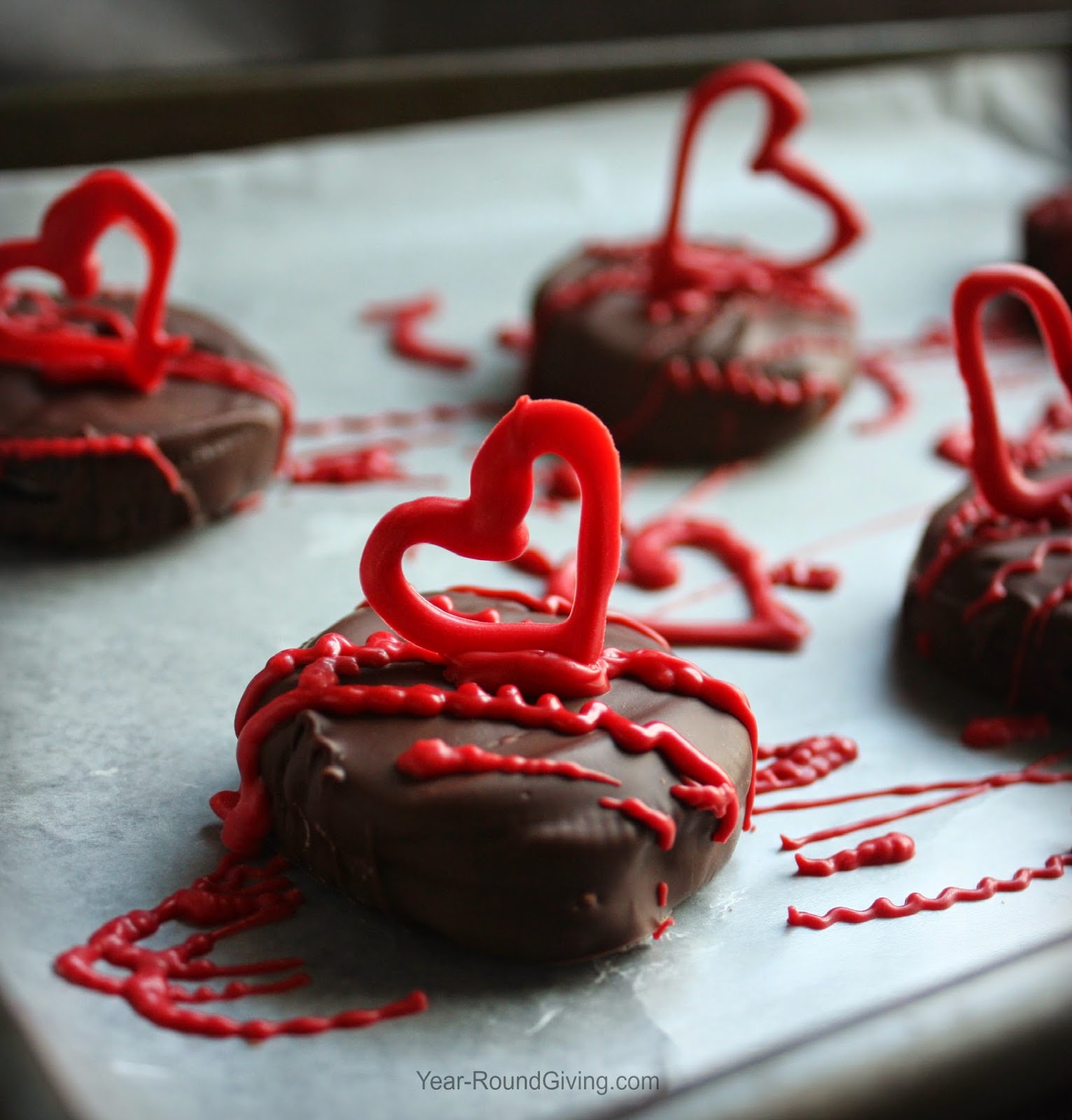 Chocolate Covered Candy Heart OREOs