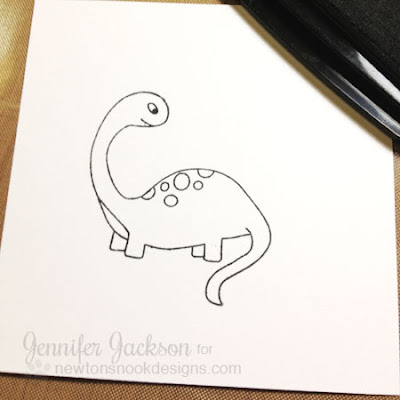 Dinosaur Shaker Card Tutorial by Newton's Nook Designs_step1