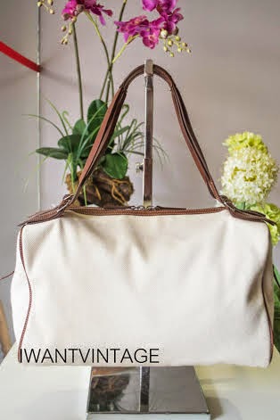 I Want Vintage | Vintage Designer Handbags: Celine Ivory Logo ...  