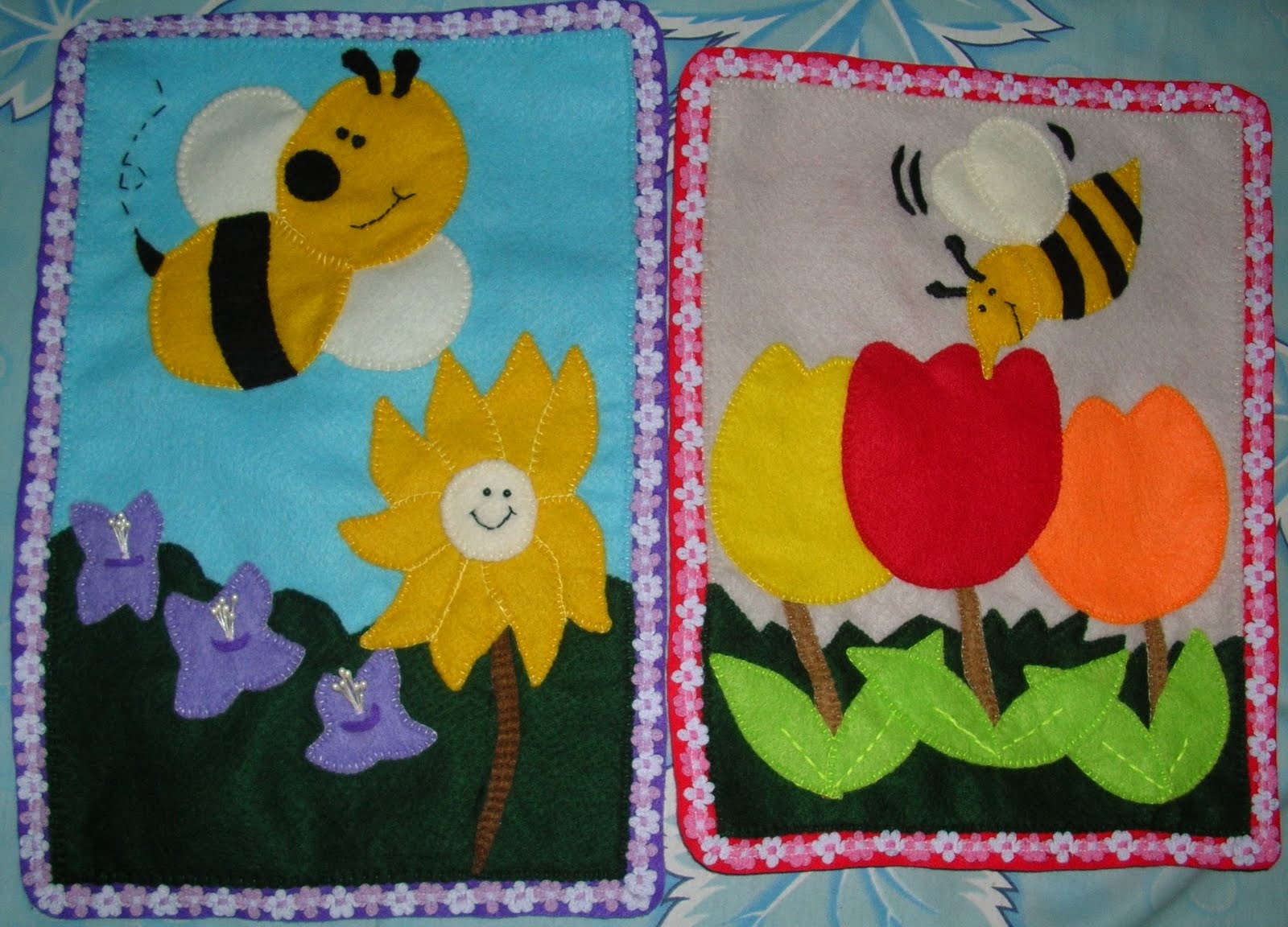 My Craft Room Lukisan Flanel 02 Trio Tulip dan Lebah Genit