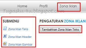 Pemilihan zona iklan Pasang iklan KlikSaya.com