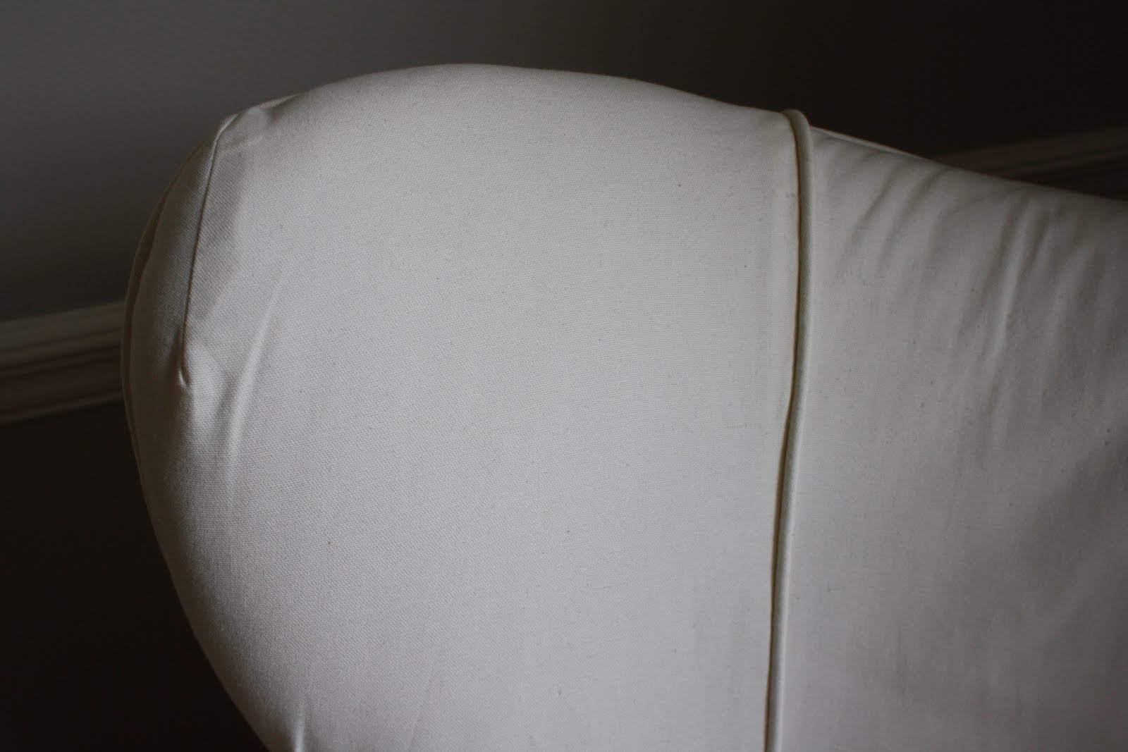 dwell and tell How to Add Padding under Slipcovers Wing Chair Update!