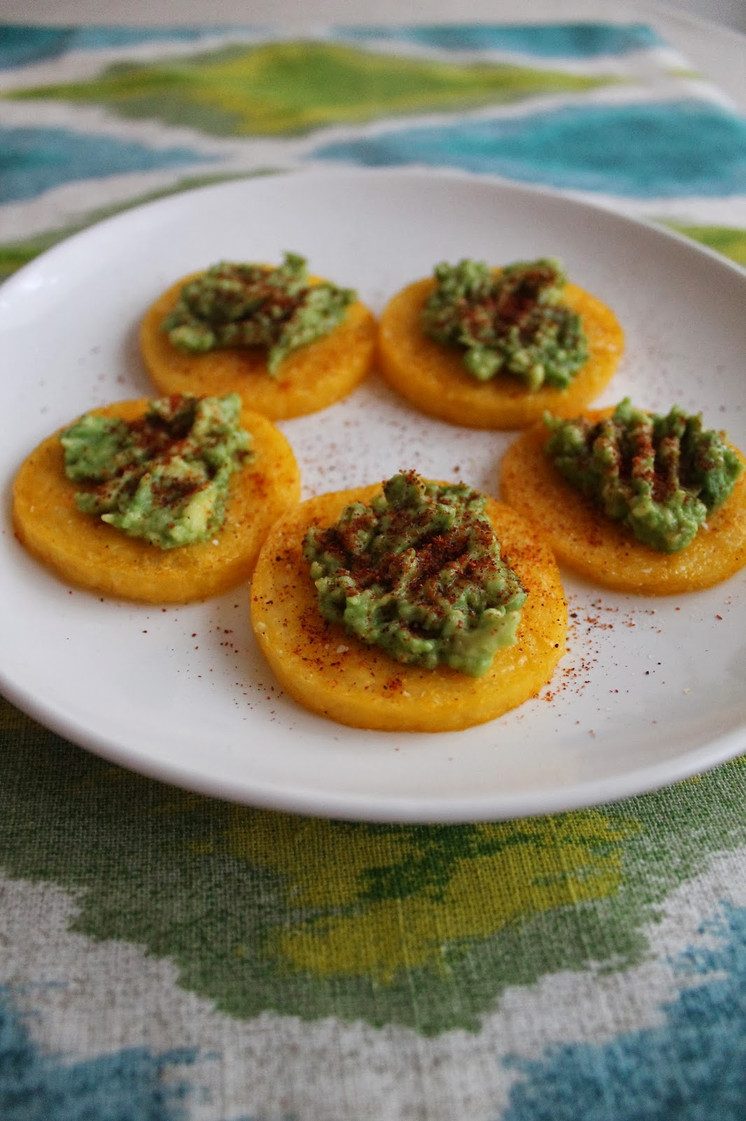 Avocado Polenta Toast Bites