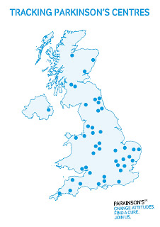 Map of Tracking Parkinson's centres