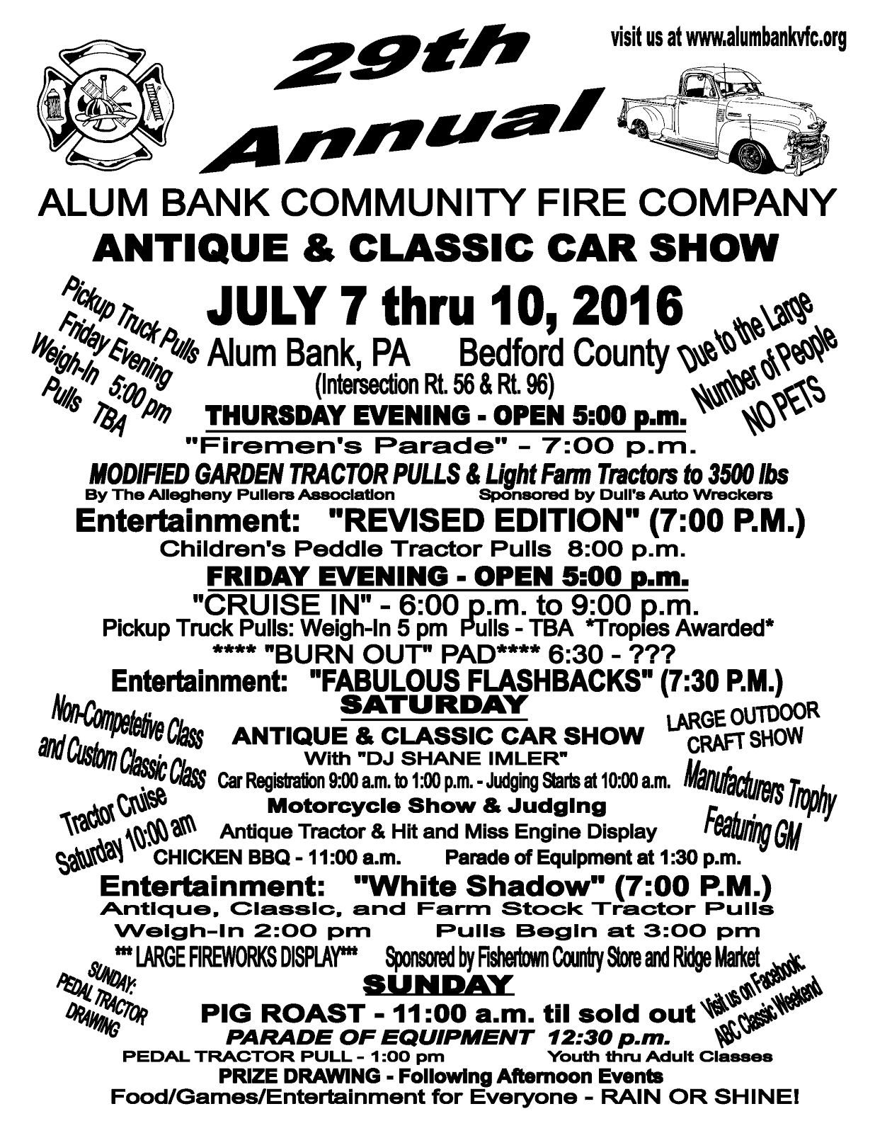 Alum Bank Classic Weekend 2017 Car Show and Classic Weekend is just