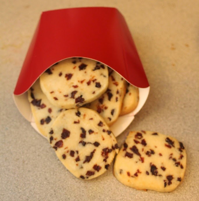Julie Bakes Dried cherry shortbread cookies
