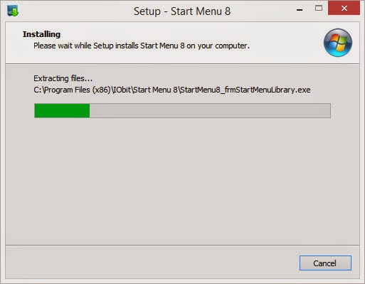 ขั้นที่ 5 โปรแกรมเปลี่ยน Start Menu บน Windows 8.1 กำลังติดตั้ง โปรดรอ...
