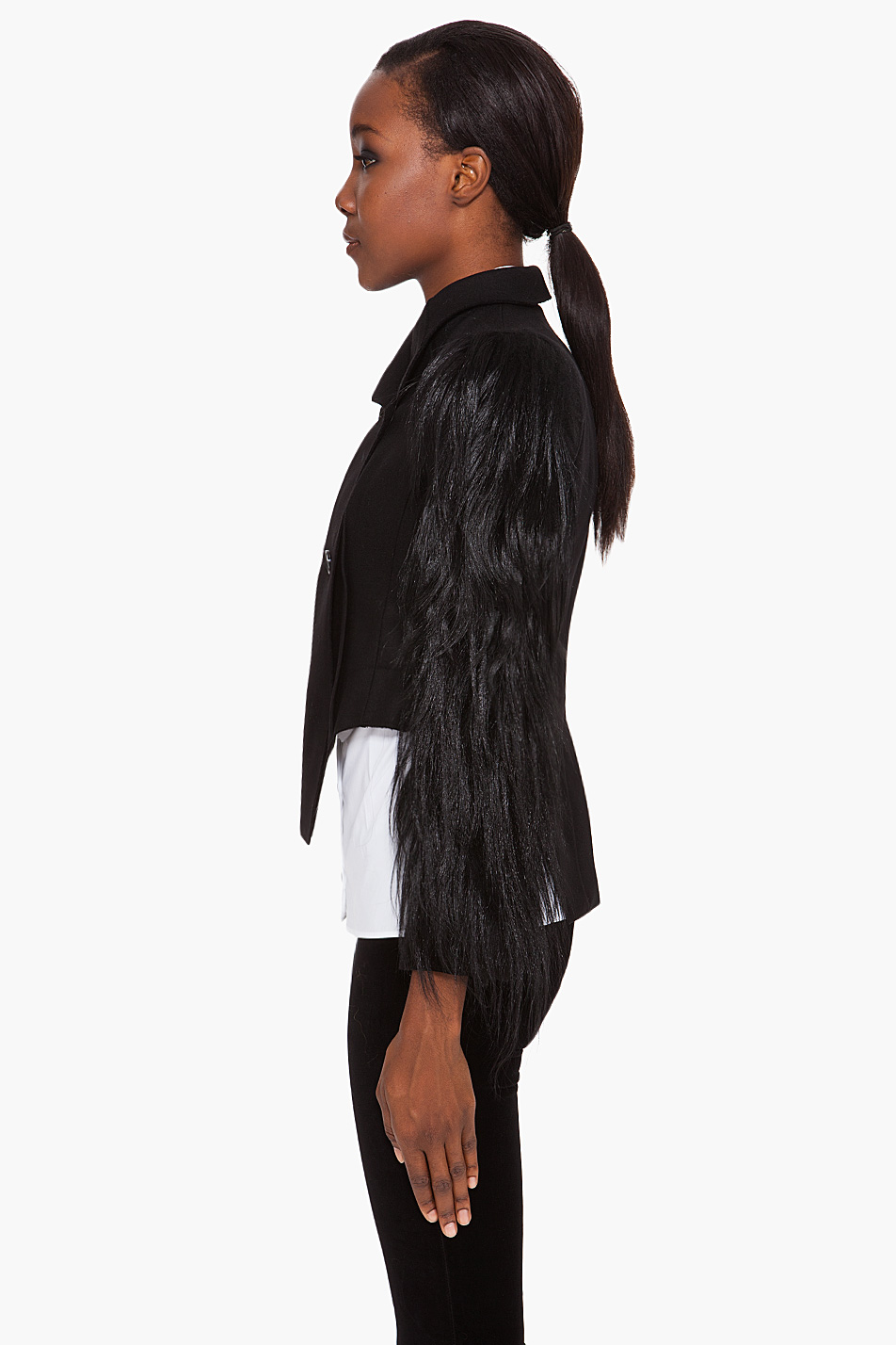 Fusion Of Effects Trendology Carven Fur Sleeve Jacket