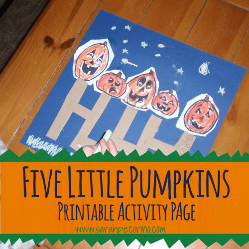 Sarah Pecorino Illustration Printable Five Little Pumpkins