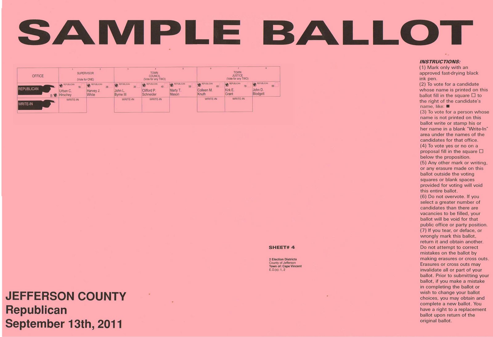 Energy Valley of New York State Cape Vincent Republican Primary Sample