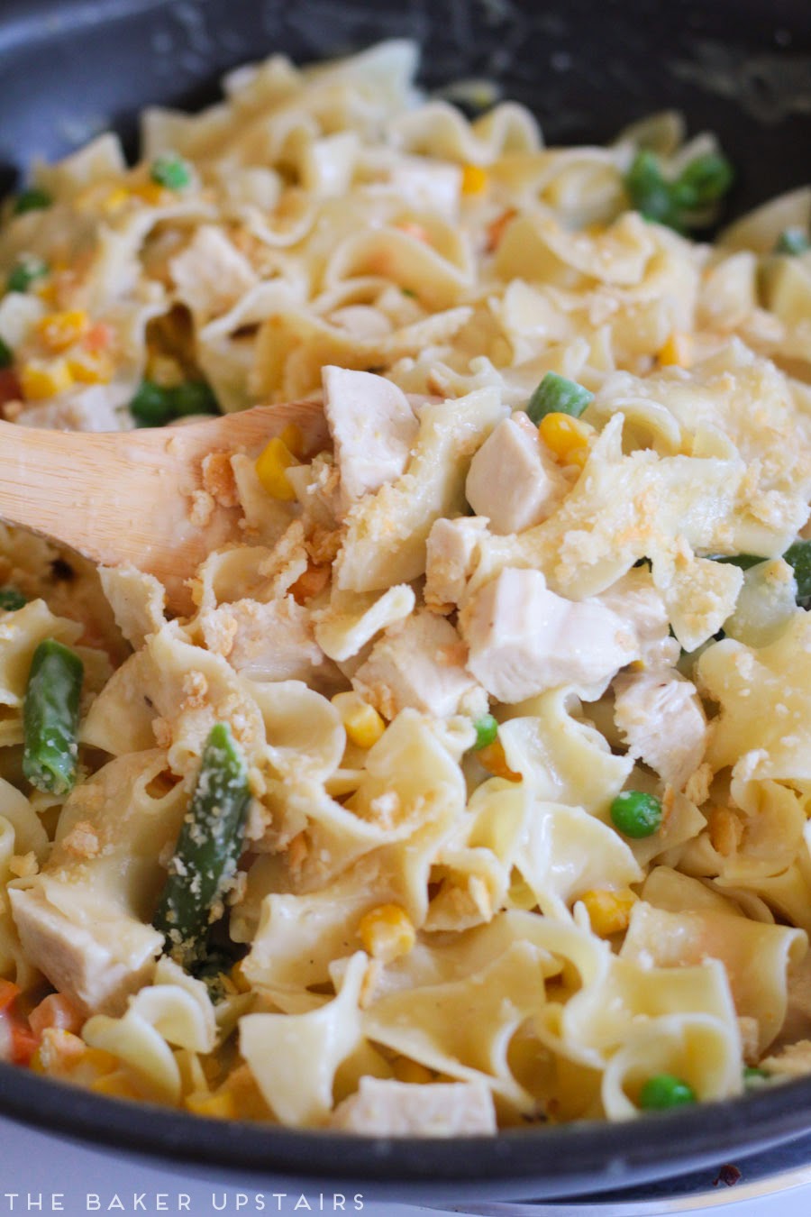 chicken pot pie noodle skillet The Baker Upstairs