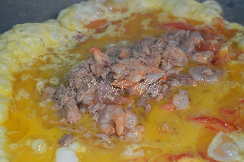 Mely's kitchen: Shrimp and Tuna Omelette