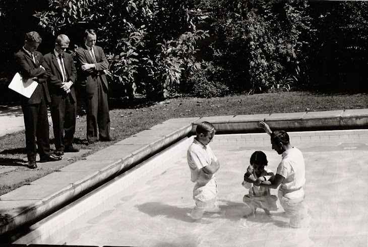 Baptism in the Mission home swimming pool!