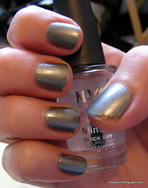 ULTA Scene Steel-er nail polish with NYC In a New York Minute Grand Central Station as topcoat.