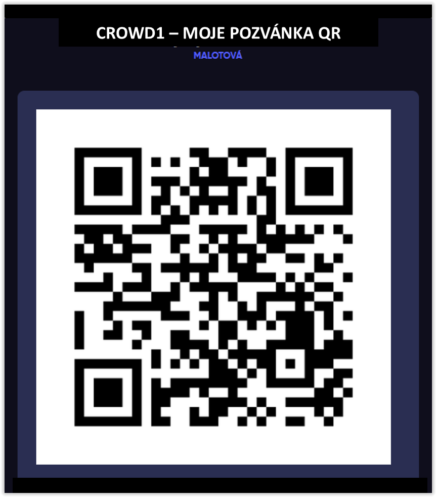 CROWD1, info v prezentaci pod QR kódem - česky