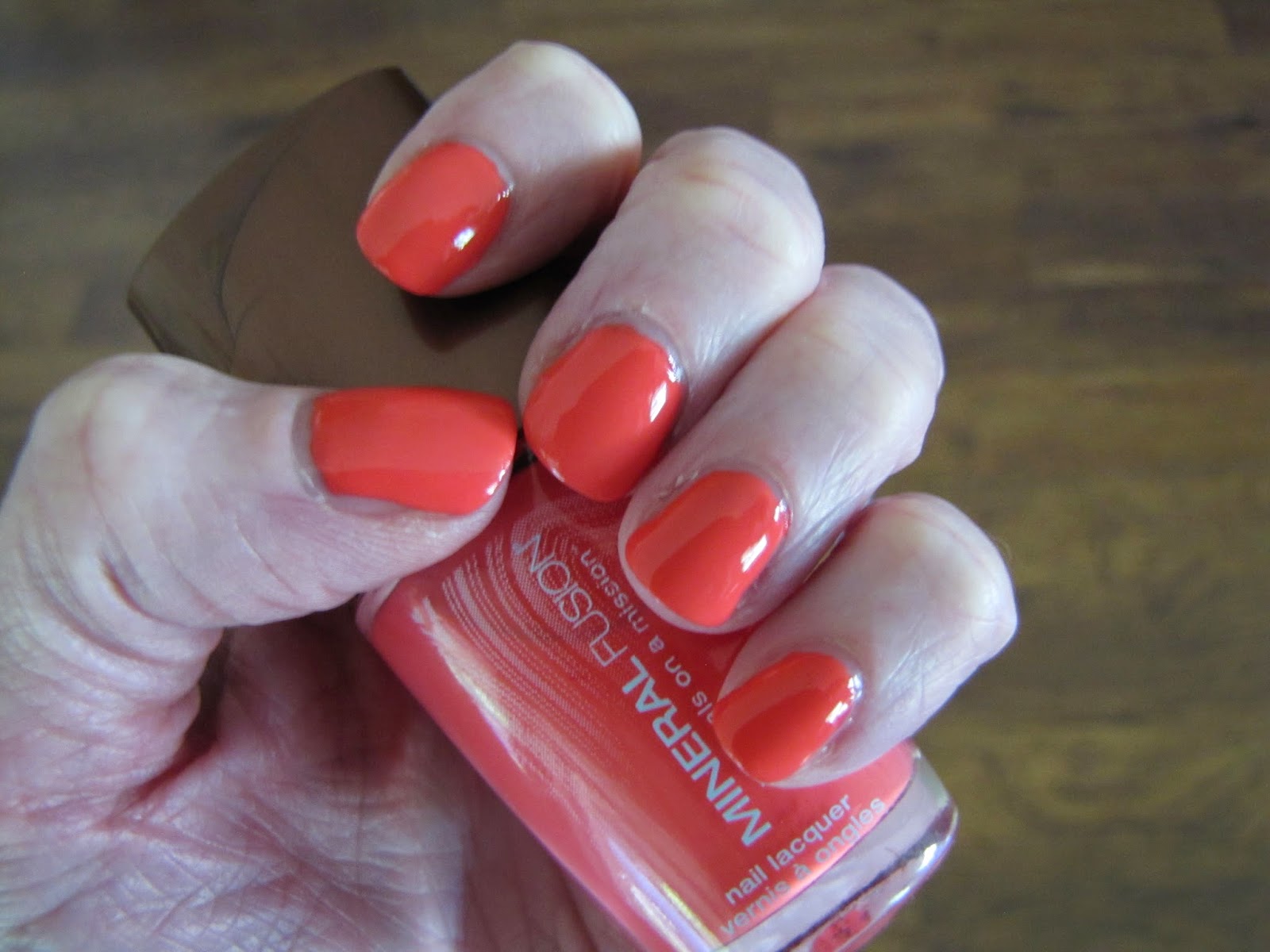 9. Coral and Glitter Gradient Nail Design - wide 2