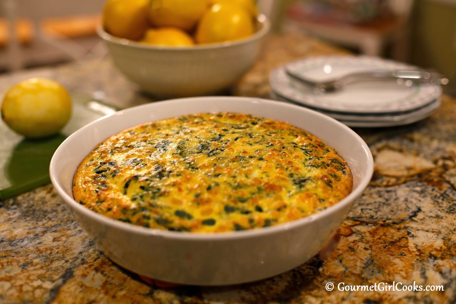 Gourmet Girl Cooks Greek Style SpinachFeta Pie (Crustless) Quick