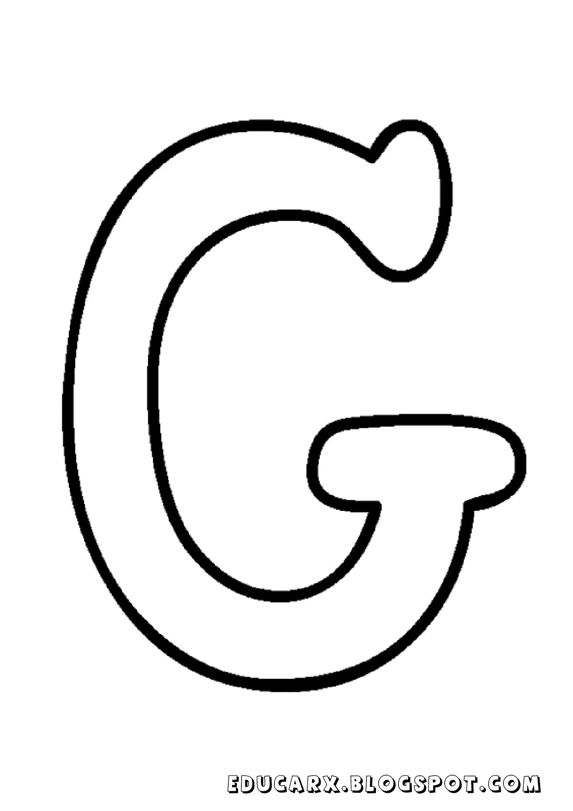 Molde da letra maiúscula G