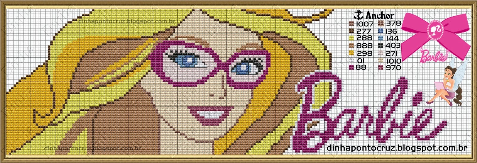 Barbie Em Ponto Cruz Dinha Ponto Cruz: Monograma e silhuetas Barbie ponto cruz