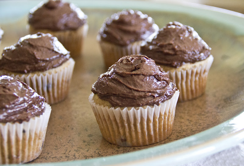 Chocolate Chip Cookie Cupcakes with Chocolate Frosting