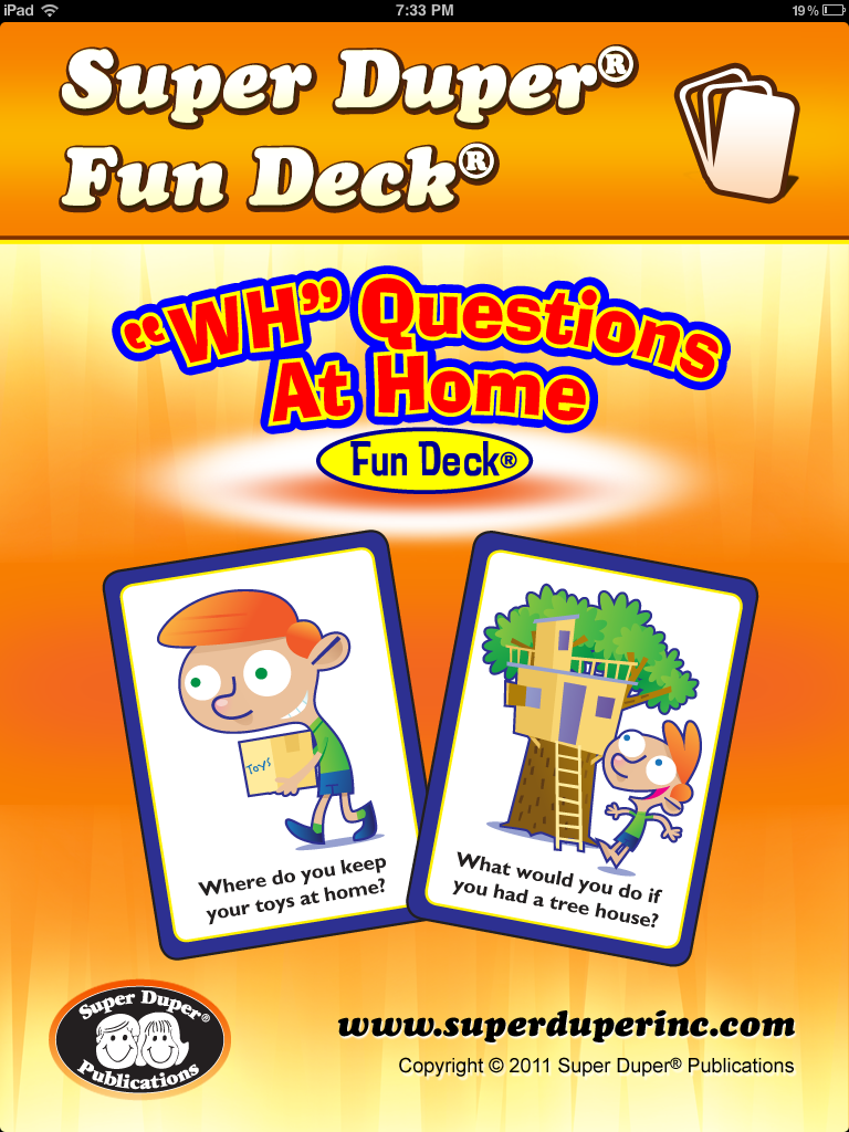 "WH" Questions At Home Fun Deck [app review.] Simply Speech
