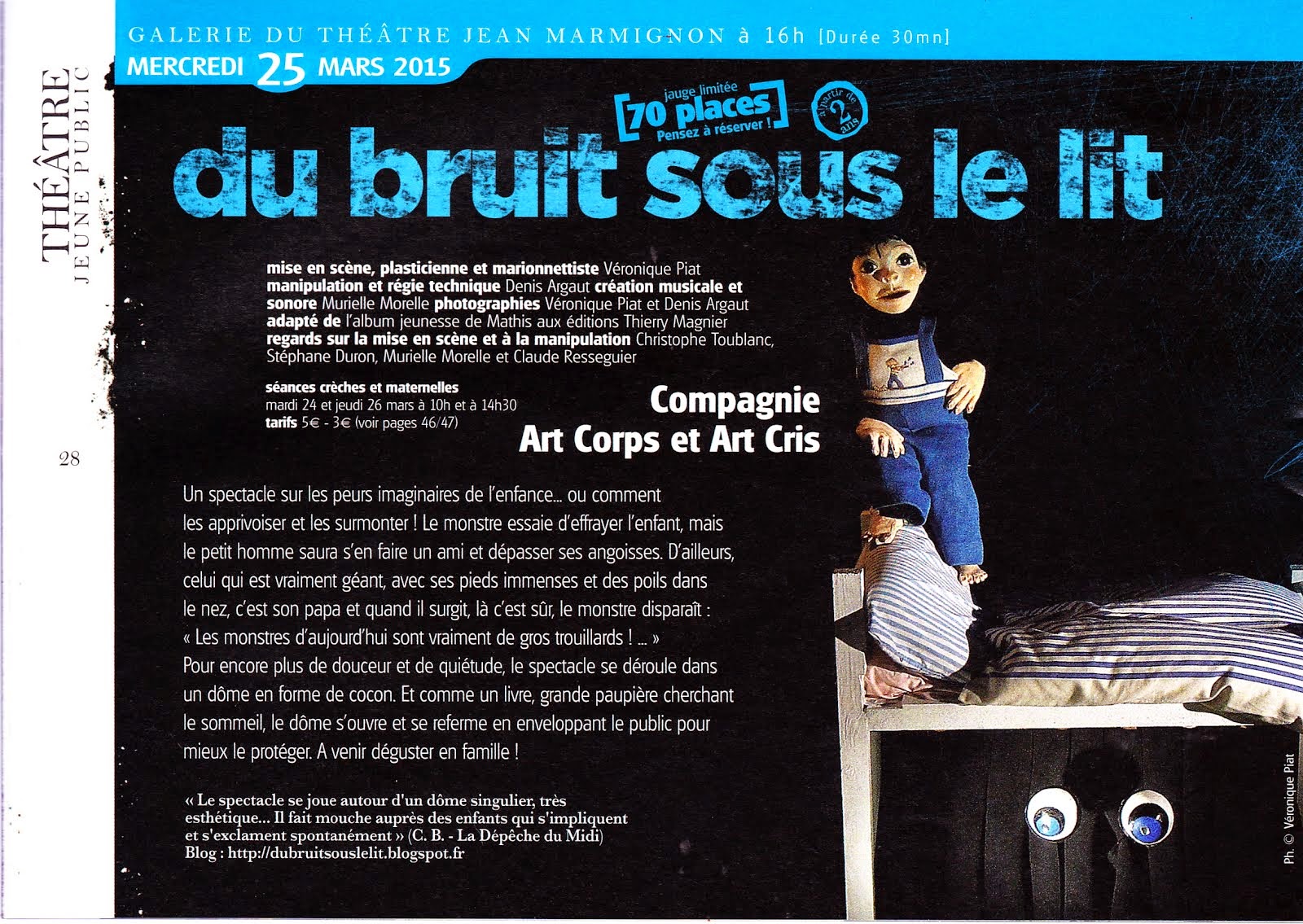 Programmation au théâtre Jean-Marmignon de Saint Gaudens les 24, 25, 26 mars