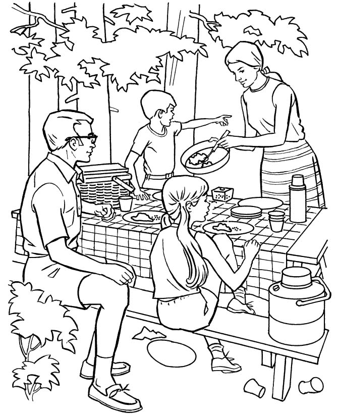 picture camping coloring pages books family people and jobs