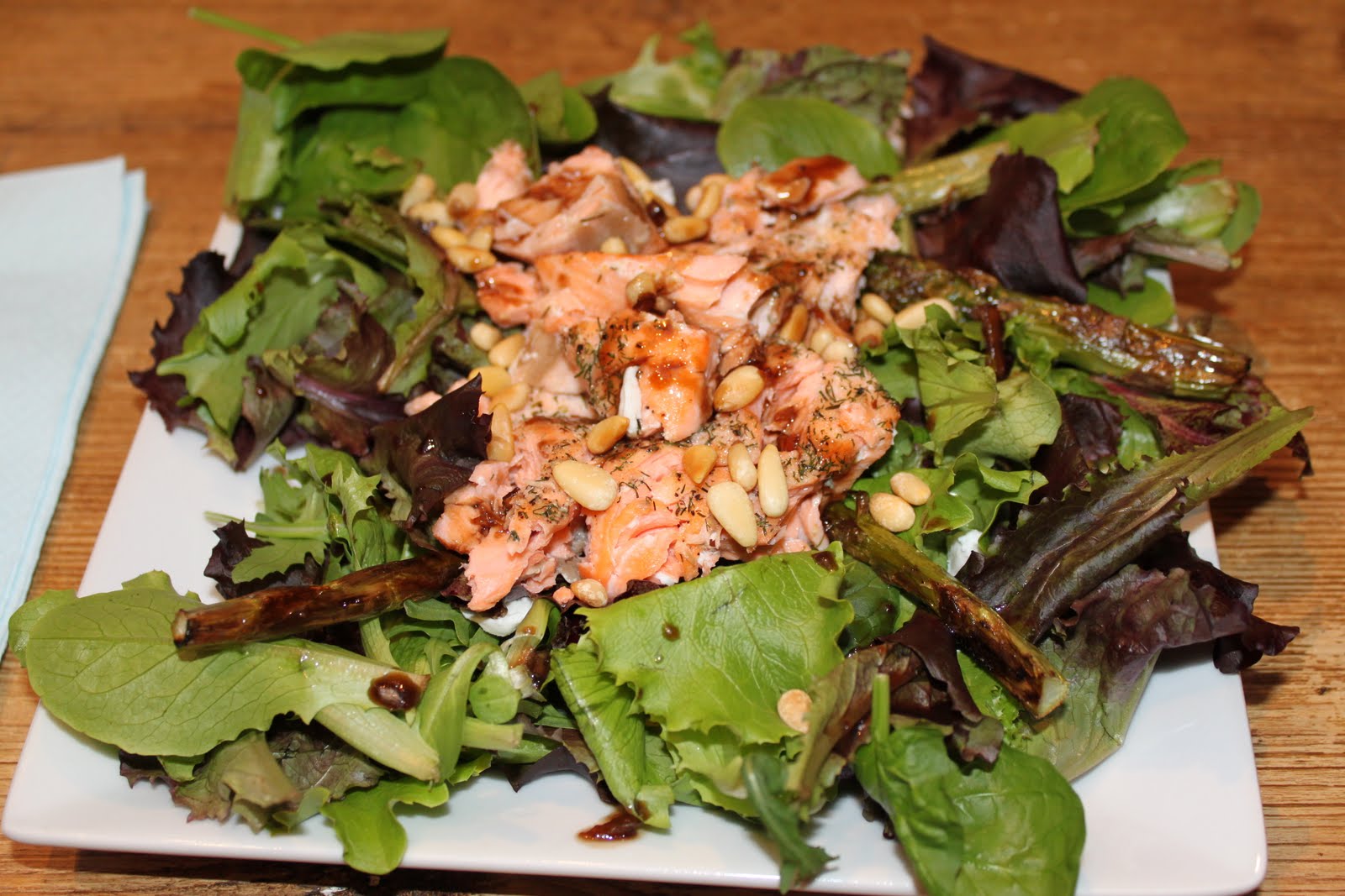 Roasted Salmon Salad with Dill and Balsamic Vinaigrette The Café