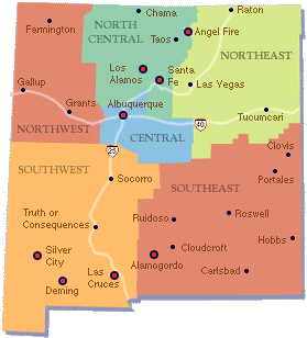 New Mexico Map Regional Political