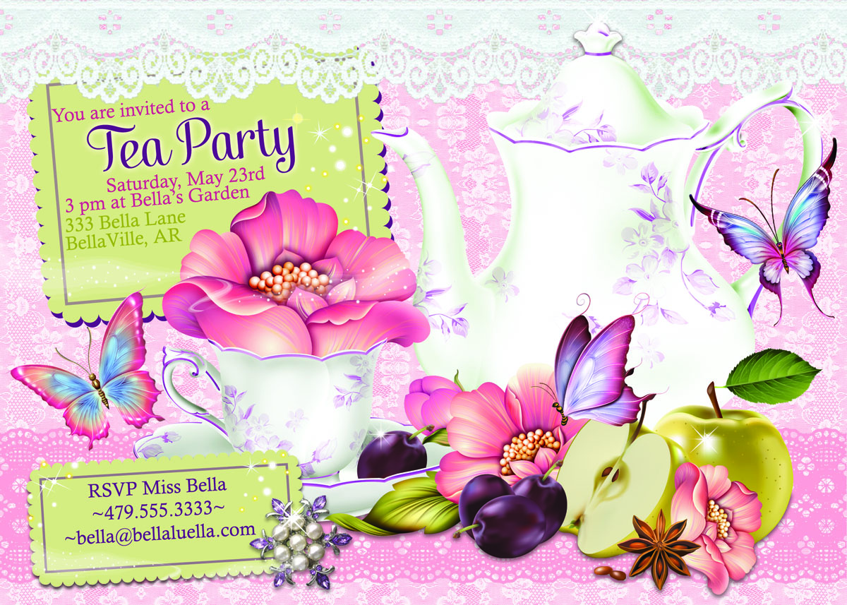 bella luella tea party invitations tea party invitiations