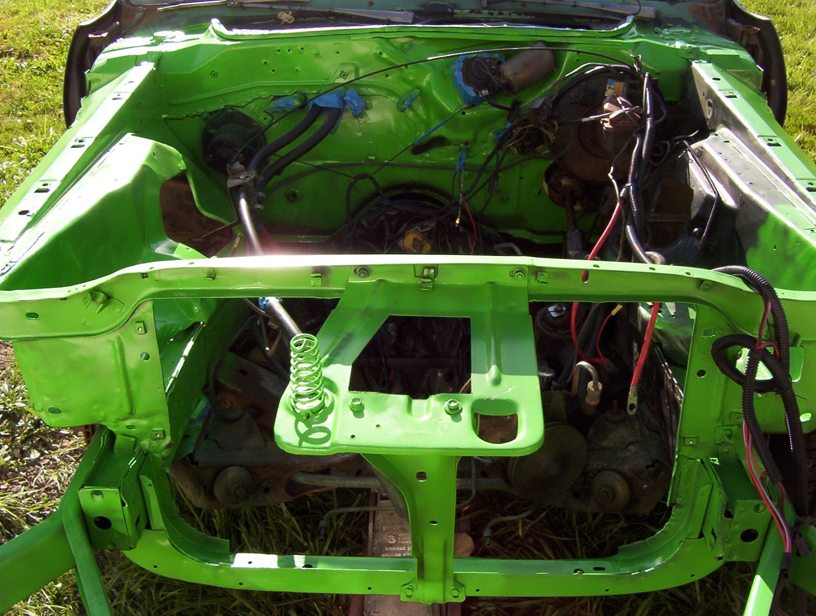 1974 Dodge Charger Painting the Engine Compartment and Motor