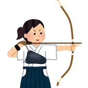 弓道のイラスト（女性）