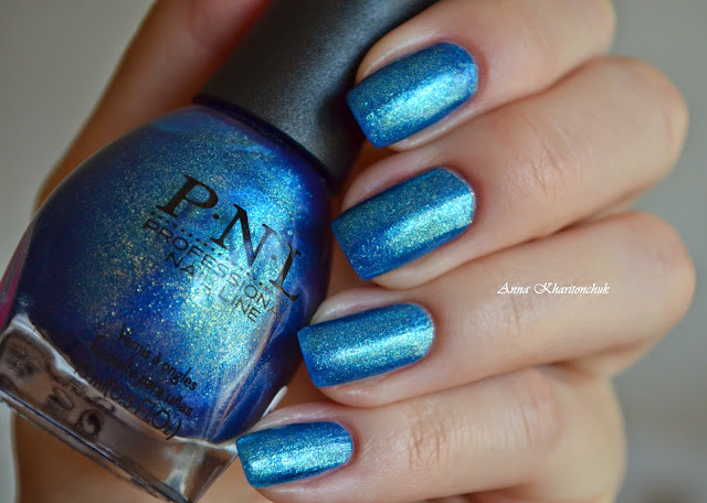 P.N.L #124 Splendid Blue Shimmer и стемпинг MoYou London Sailor – 05