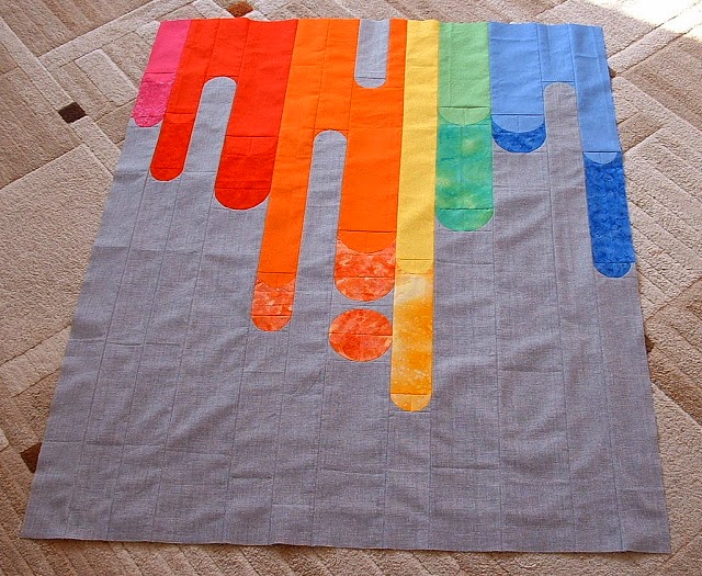 Negligent style Paint Drips A Quilter's Mixology SAL