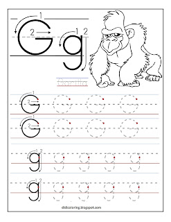 didi coloring page alphabets how to write letter g
